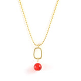 Red Lantern Stripe 24K Gold-Plated Copper Necklace Barceket Jewelry Set Gift Present for Woman