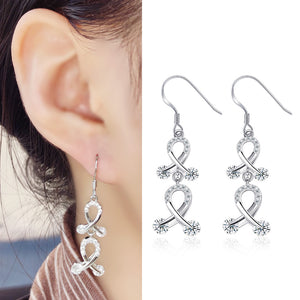 Earring 925 Sterling Silver AAA CZ Stone 4.4g Multilayer Plating Eardrop Dangle Woman Jewelry Gift JTE21027 CZ Stone