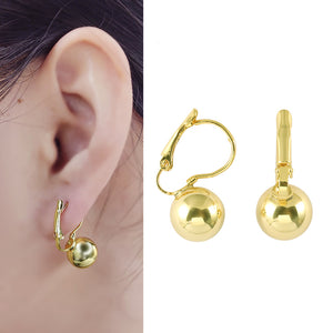 Golden Bolus 24K Gold-Plated Copper Earrings Hoop Jewelry Gift Present for Woman E22