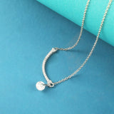 Smiling Lines 925 Sterling Silver Necklace Love Smile Jewelry for Woman as Gift