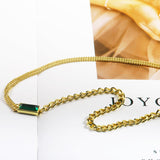 Asymmetric Mashup Chain 24K Gold-Plated Copper Necklace Barceket Jewelry Set Gift Present for Woman
