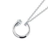 Circular 925 Sterling Silver Necklace Love Smile Jewelry for Woman as Gift
