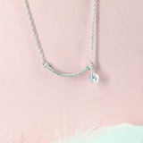 Smiling Lines 925 Sterling Silver Necklace Love Smile Jewelry for Woman as Gift